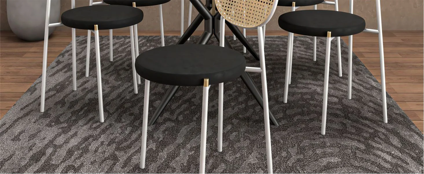 Euston Collection Modern Dining Chair White Frame In black