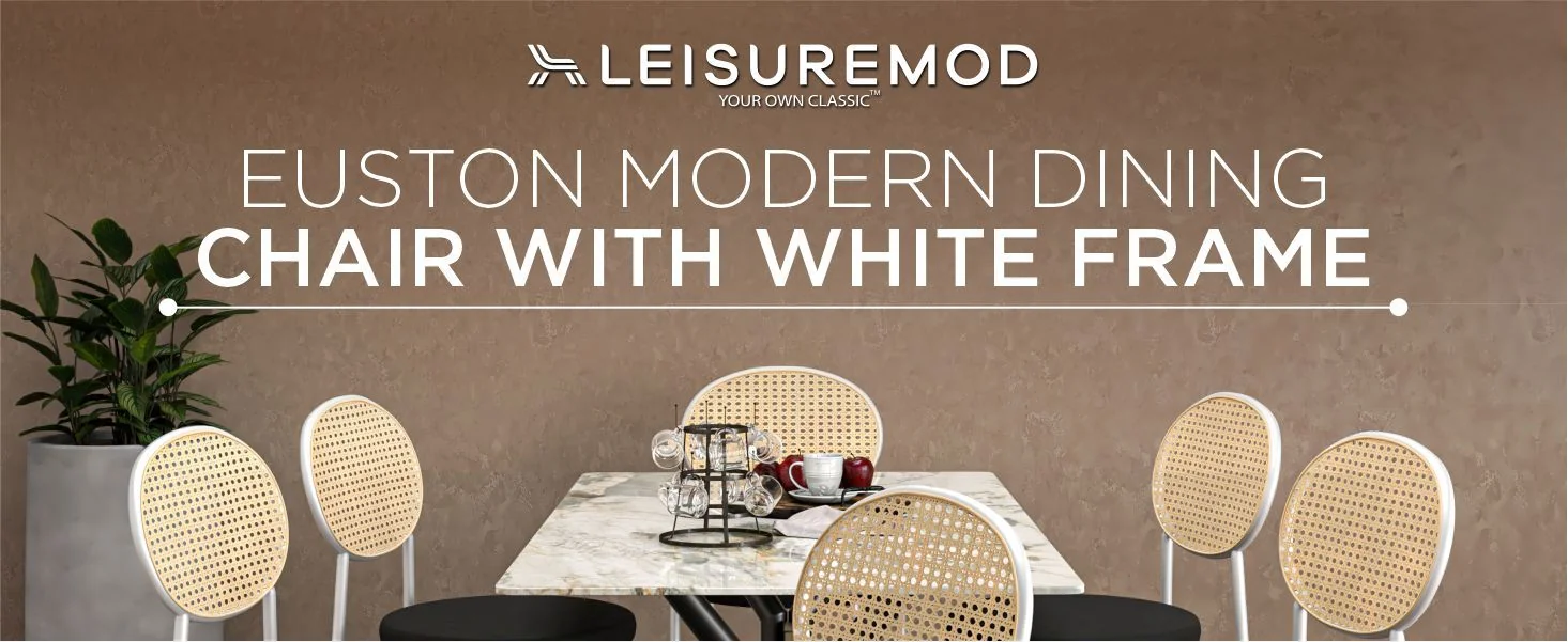 Euston Collection Modern Dining Chair White Frame In black