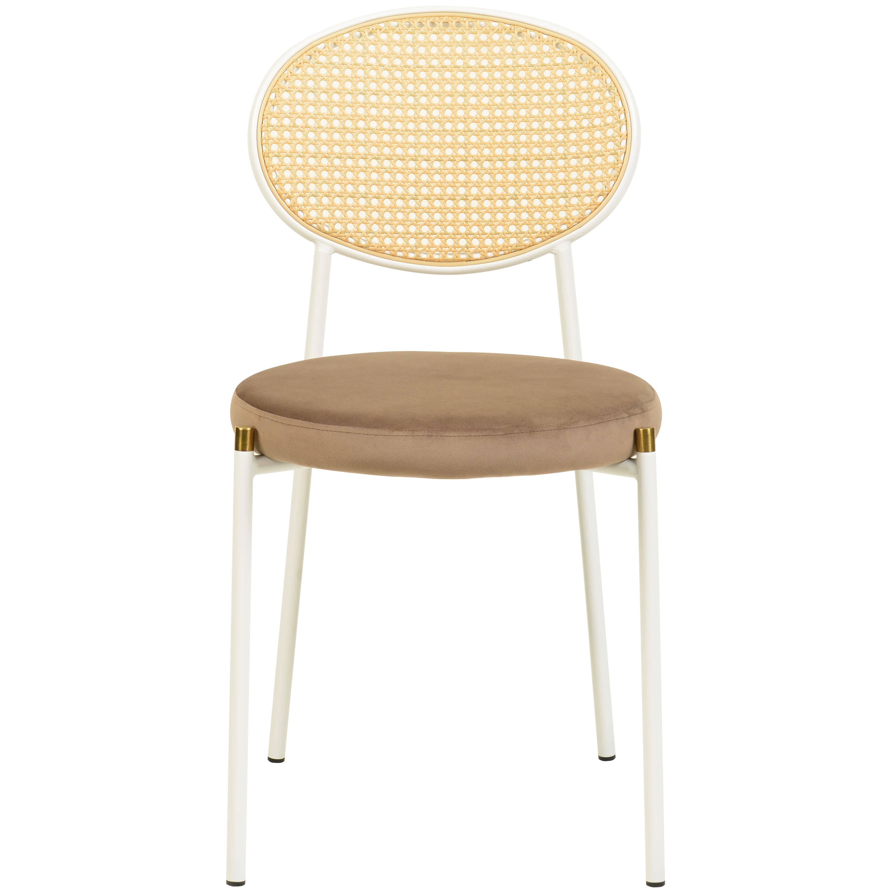 Euston Collection Modern Dining Chair White Frame In Brown