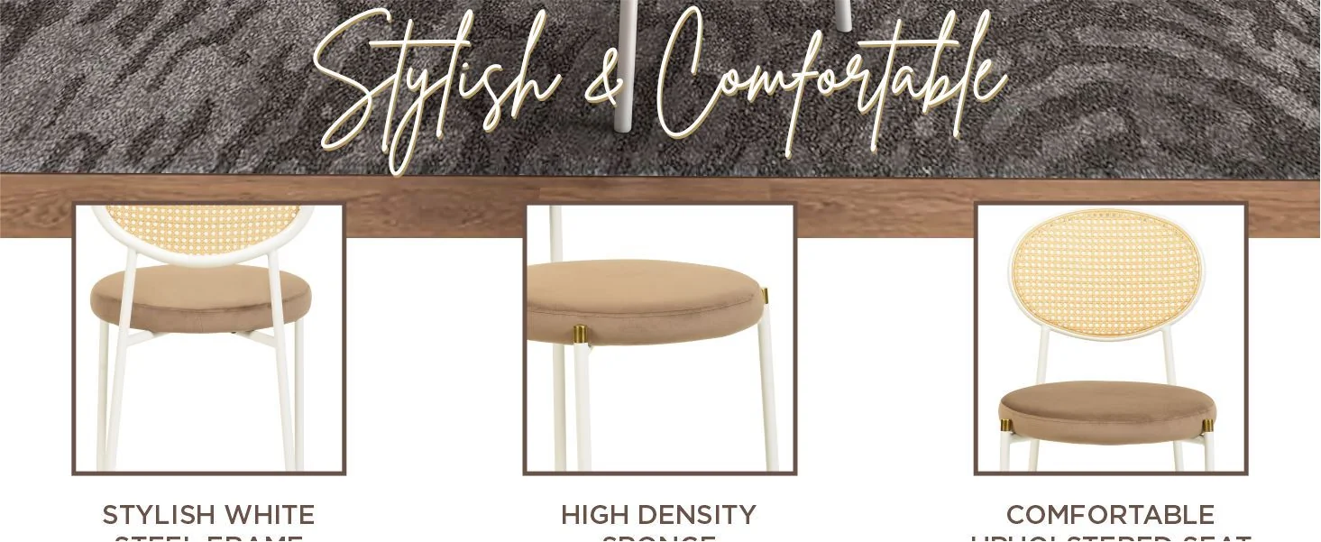 Euston Collection Modern Dining Chair White Frame In Brown