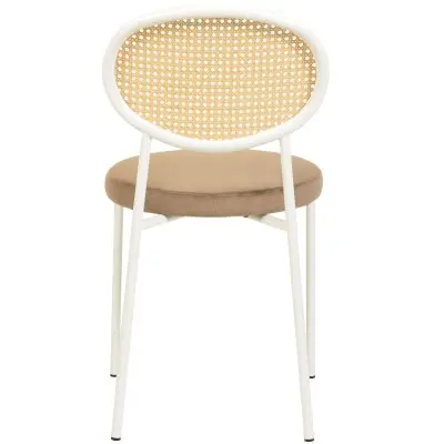 Euston Collection Modern Dining Chair White Frame In Brown