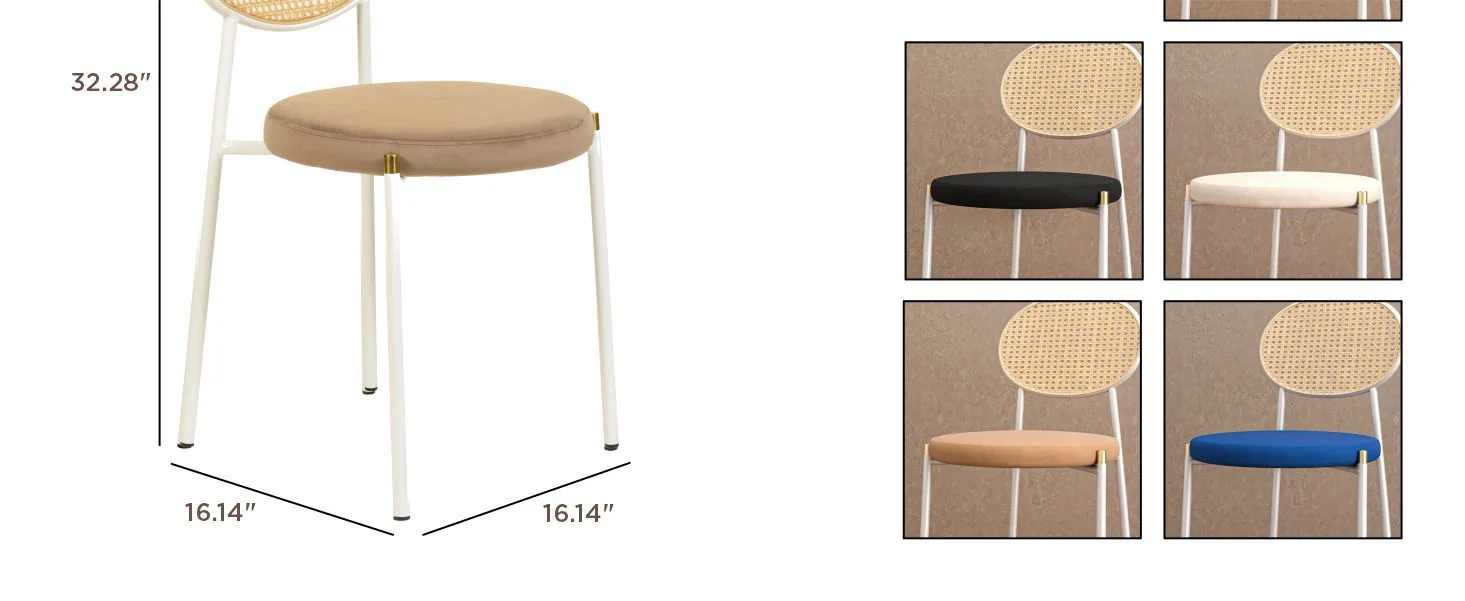 Euston Collection Modern Dining Chair White Frame In Brown - Set of 2