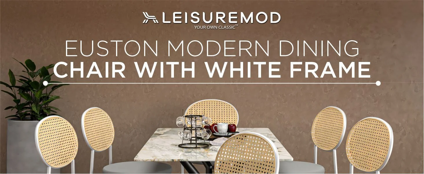 Euston Collection Modern Dining Chair White Frame In Grey