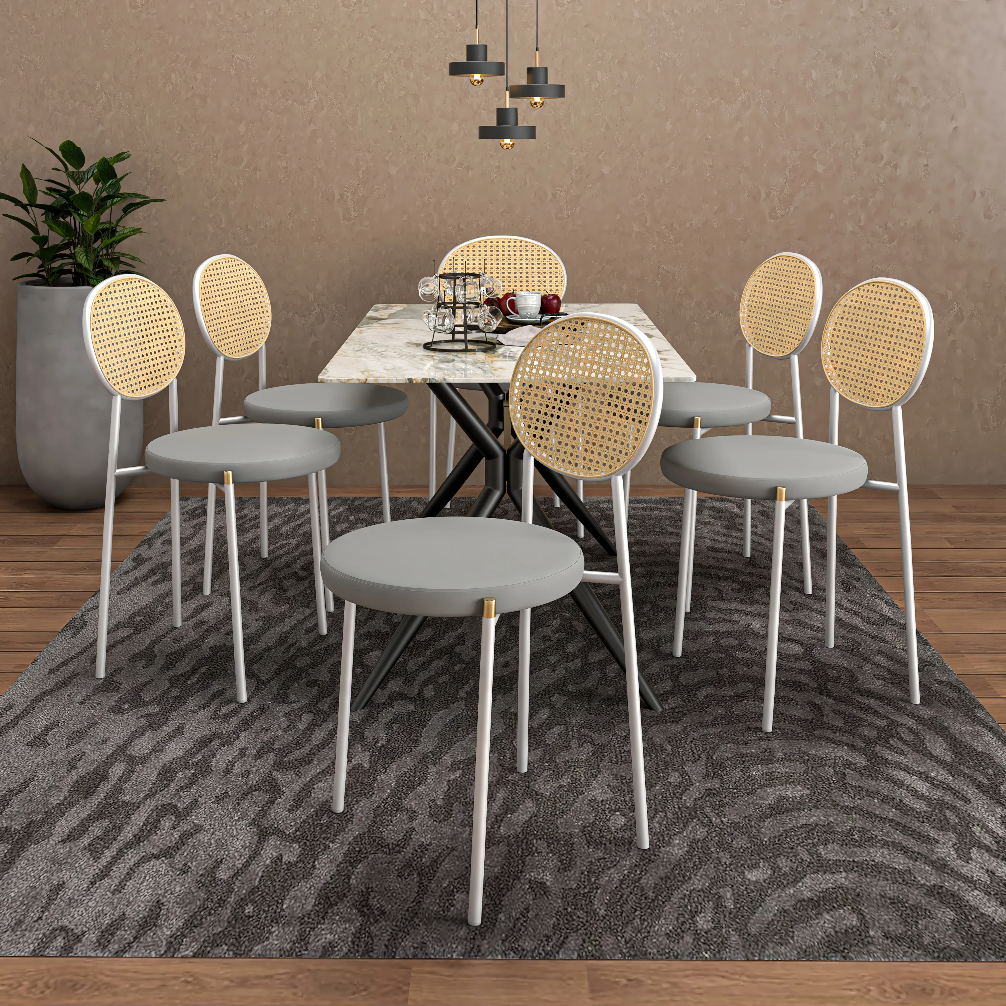 Euston Collection Modern Dining Chair White Frame In Grey