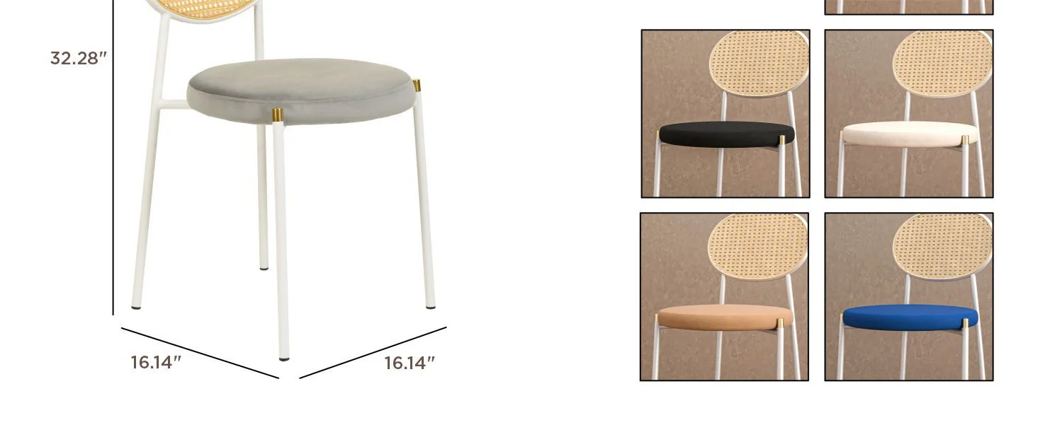 Euston Collection Modern Dining Chair White Frame In Grey - Set of 2