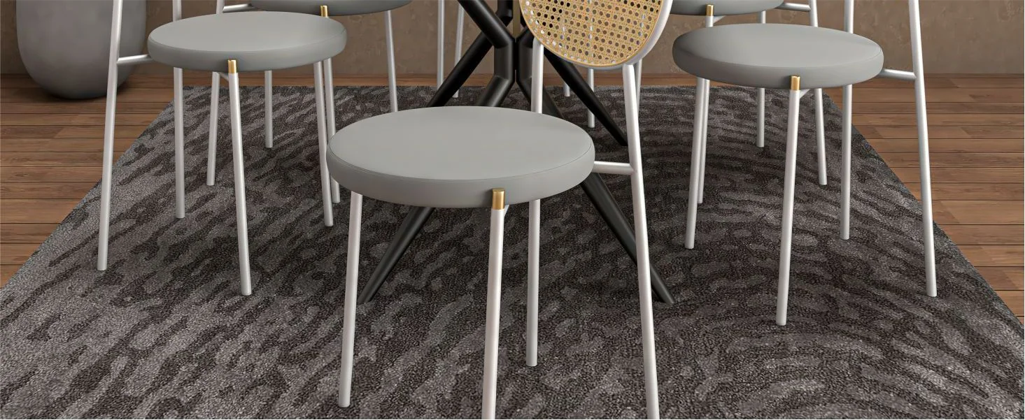 Euston Collection Modern Dining Chair White Frame In Grey - Set of 2