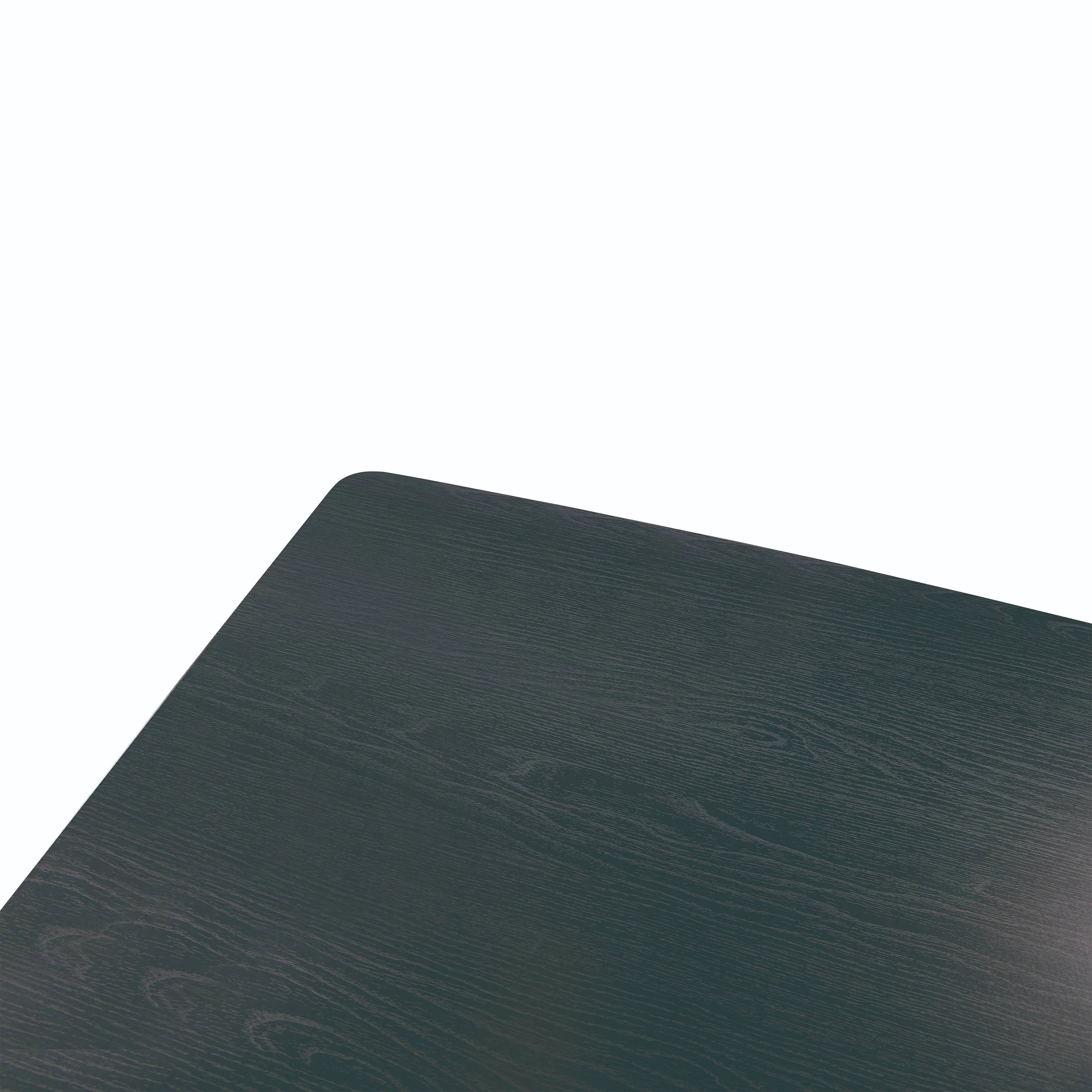 5-Piece Dining Set with 63" Rectangular Dining Table in Ebony with 4 Velvet Dining Chairs in White Steel Legs in Grey