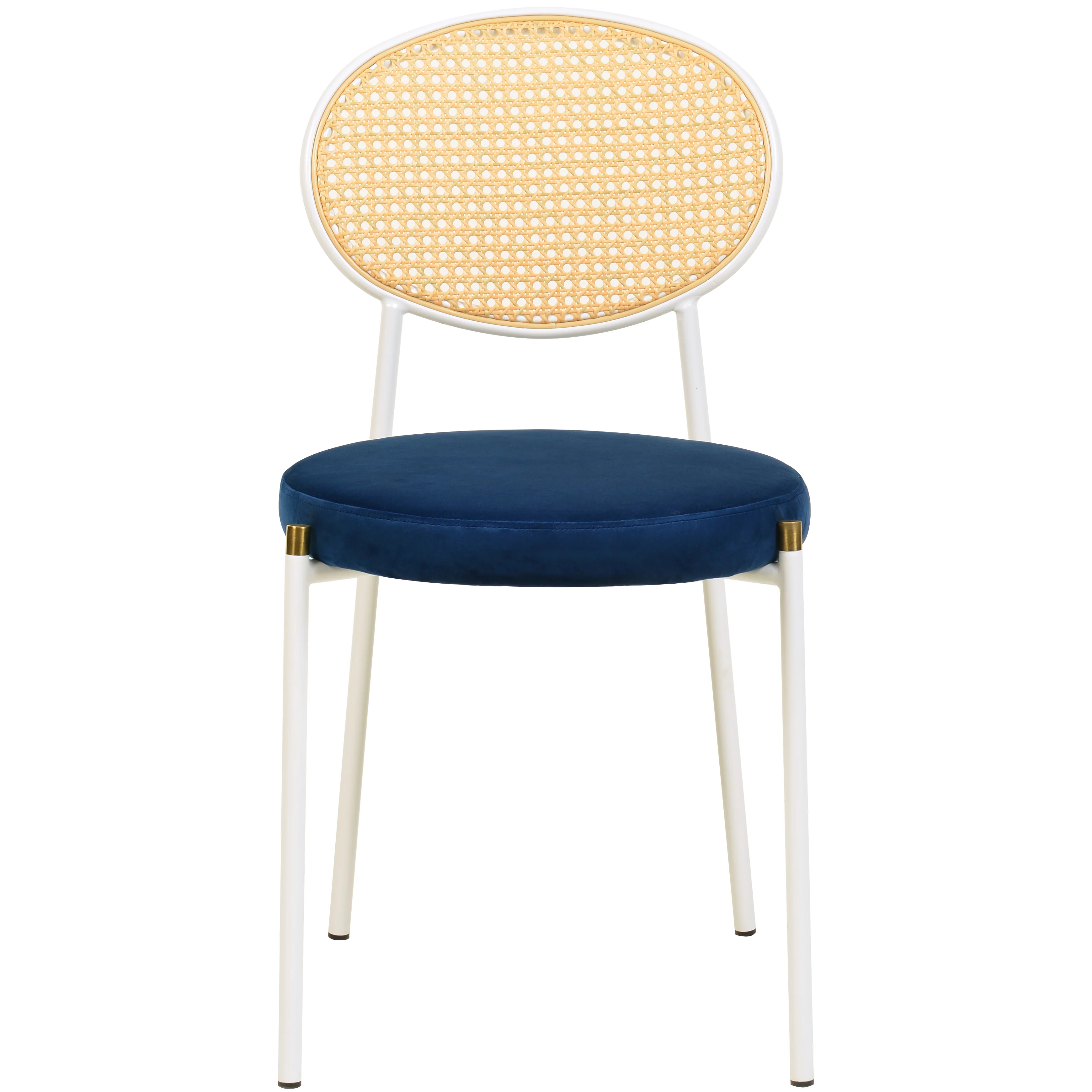 Euston Collection Modern Dining Chair White Frame In Blue