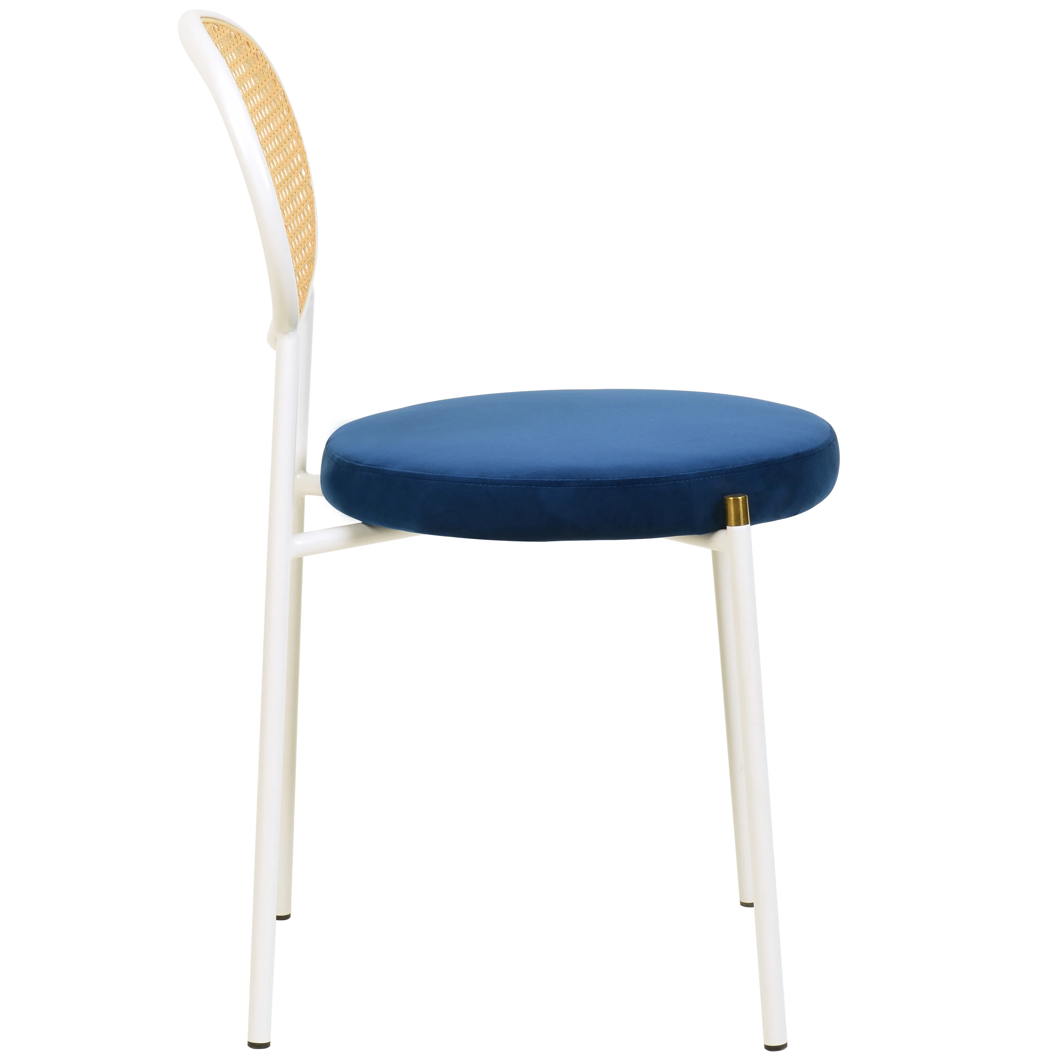 Euston Collection Modern Dining Chair White Frame In Blue