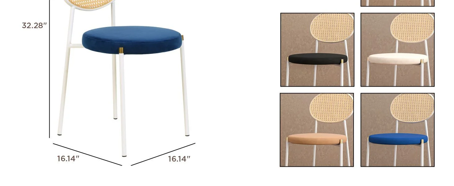 Euston Collection Modern Dining Chair White Frame In Blue