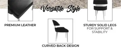 Ethos Collection Modern Wooden Dining Chair in Black