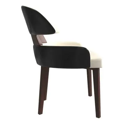 Ethos Collection Modern Wooden Dining Chair in Black/Cream