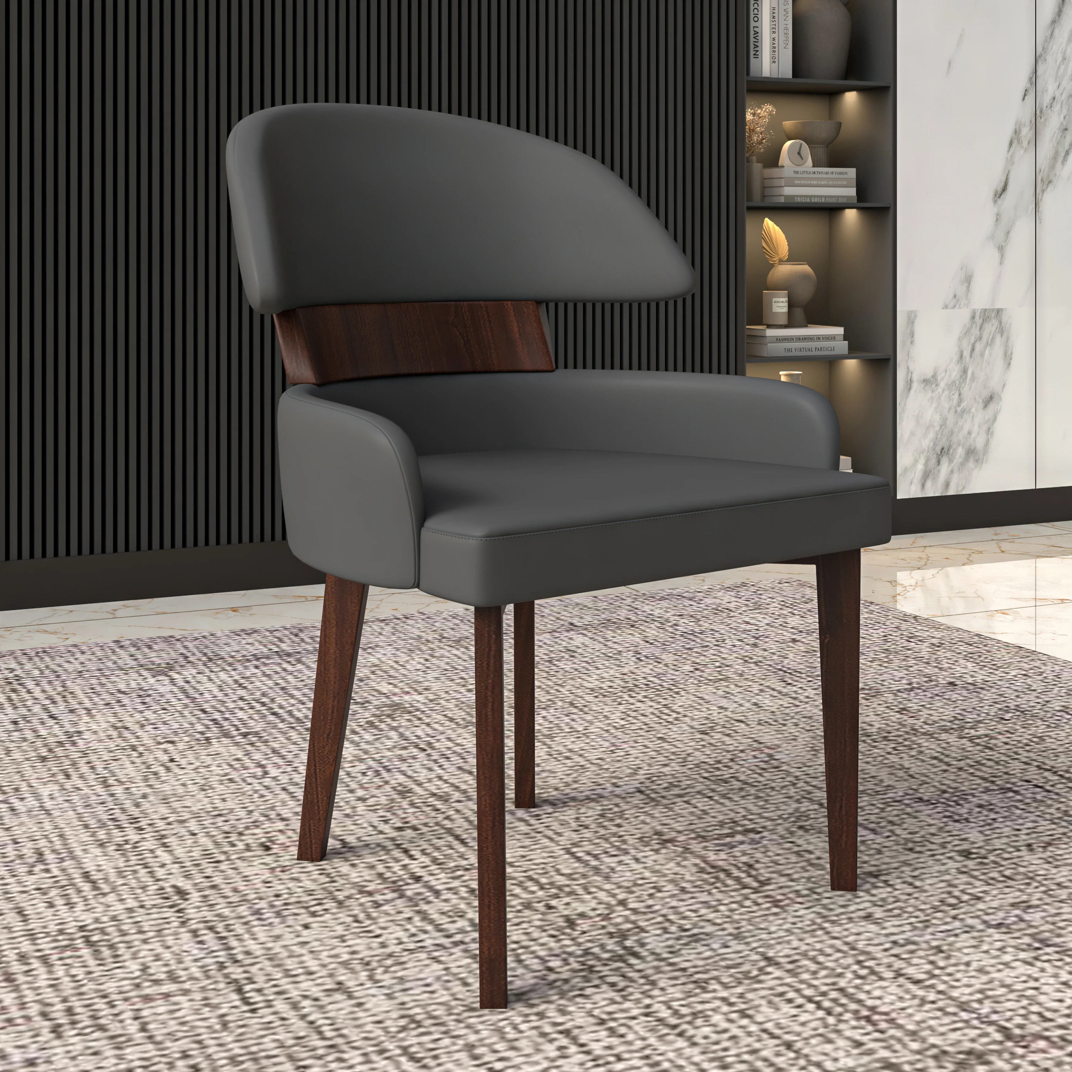 Ethos Collection Modern Wooden Dining Chair in Grey