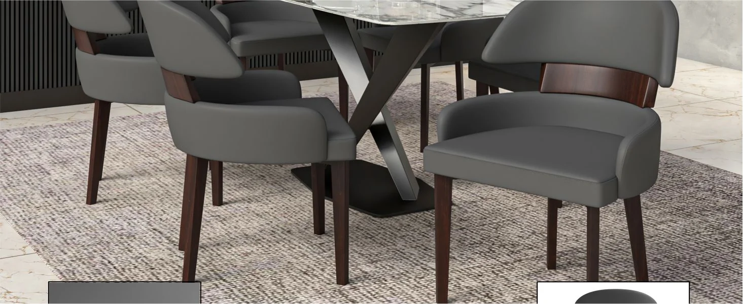 Ethos Collection Modern Wooden Dining Chair in Grey