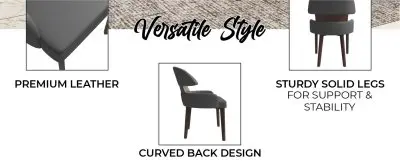 Ethos Collection Modern Wooden Dining Chair in Grey