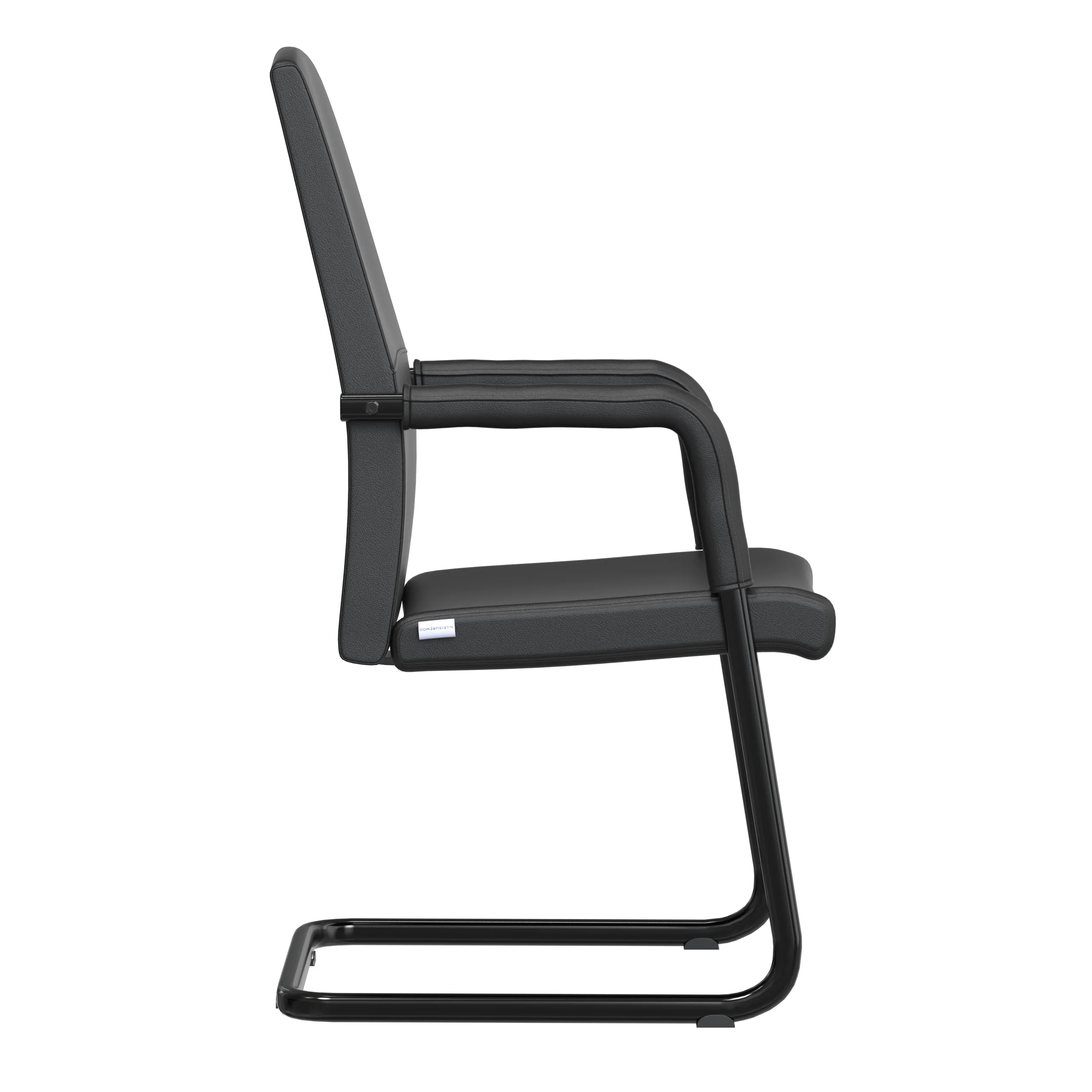 Evander Office Guest Chair in Black Leather