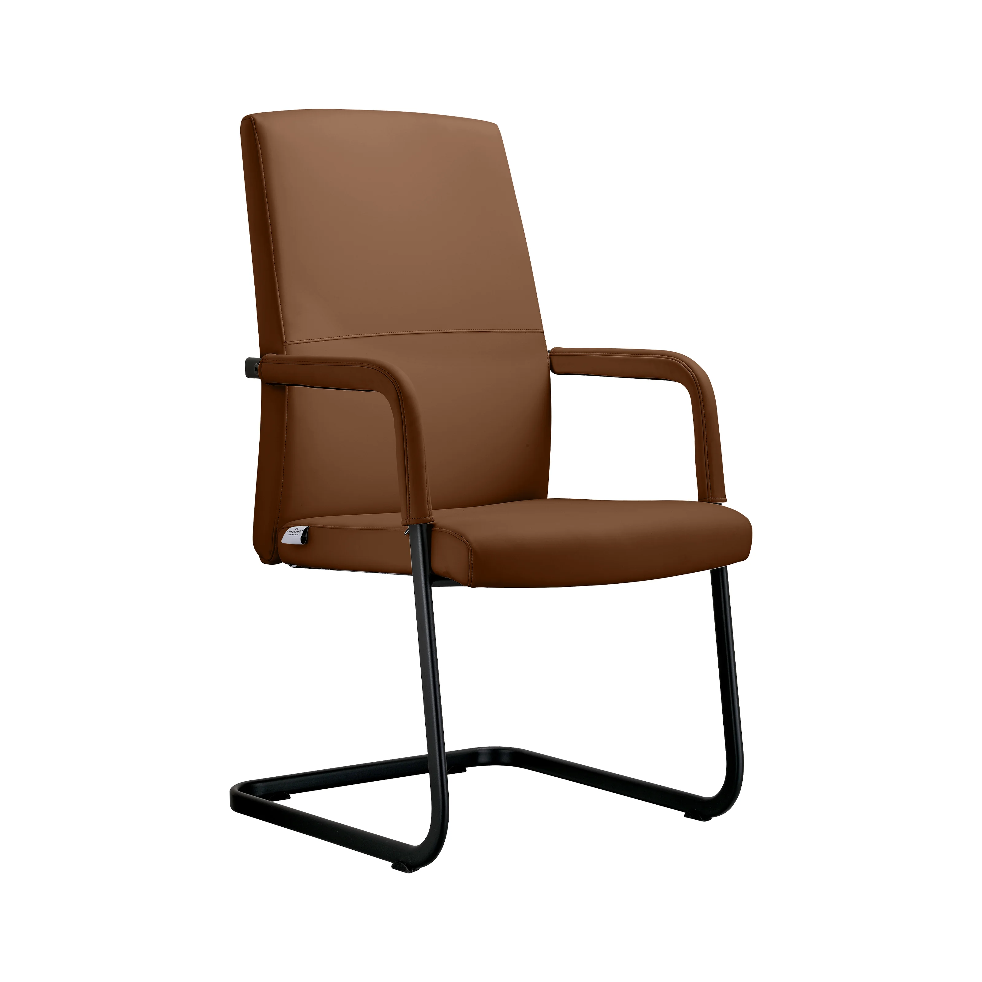 Evander Office Guest Chair in Dark Brown Leather