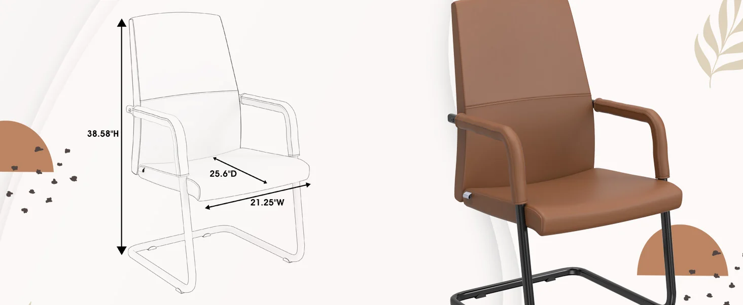 Evander Office Guest Chair in Dark Brown Leather