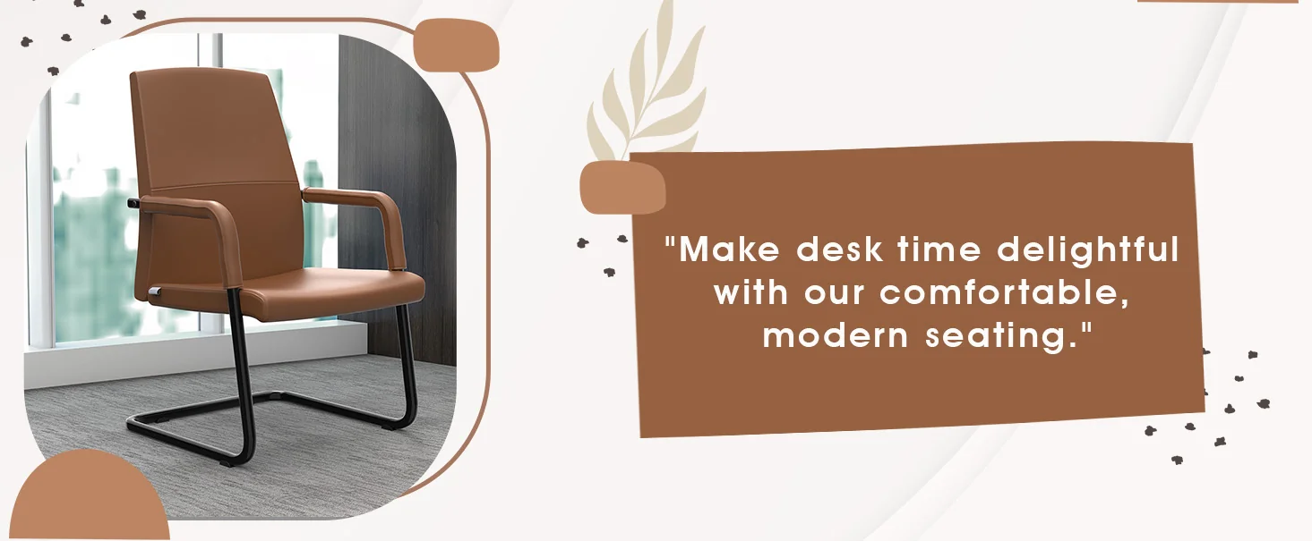 Evander Office Guest Chair in Dark Brown Leather