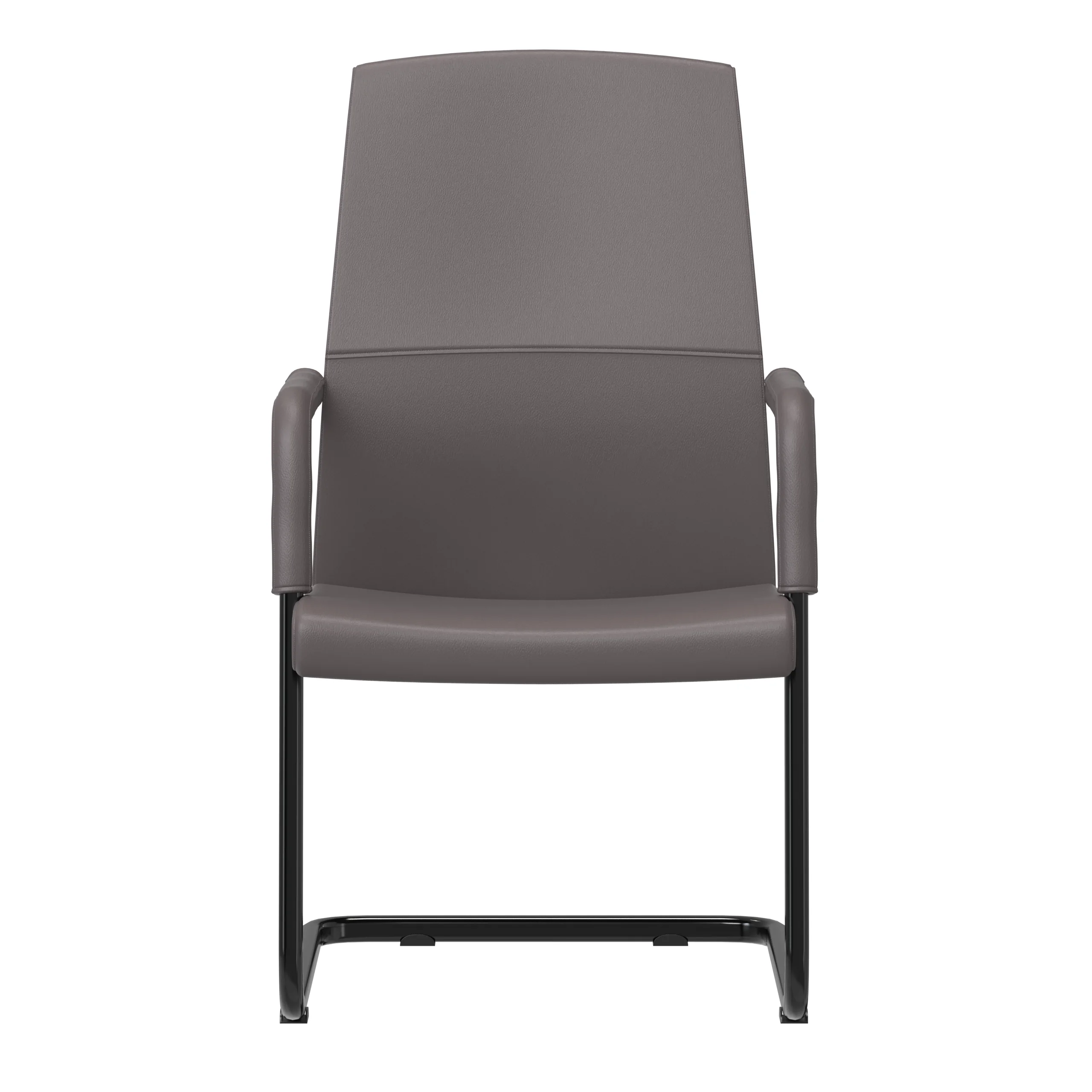 Evander Office Guest Chair in Grey Leather