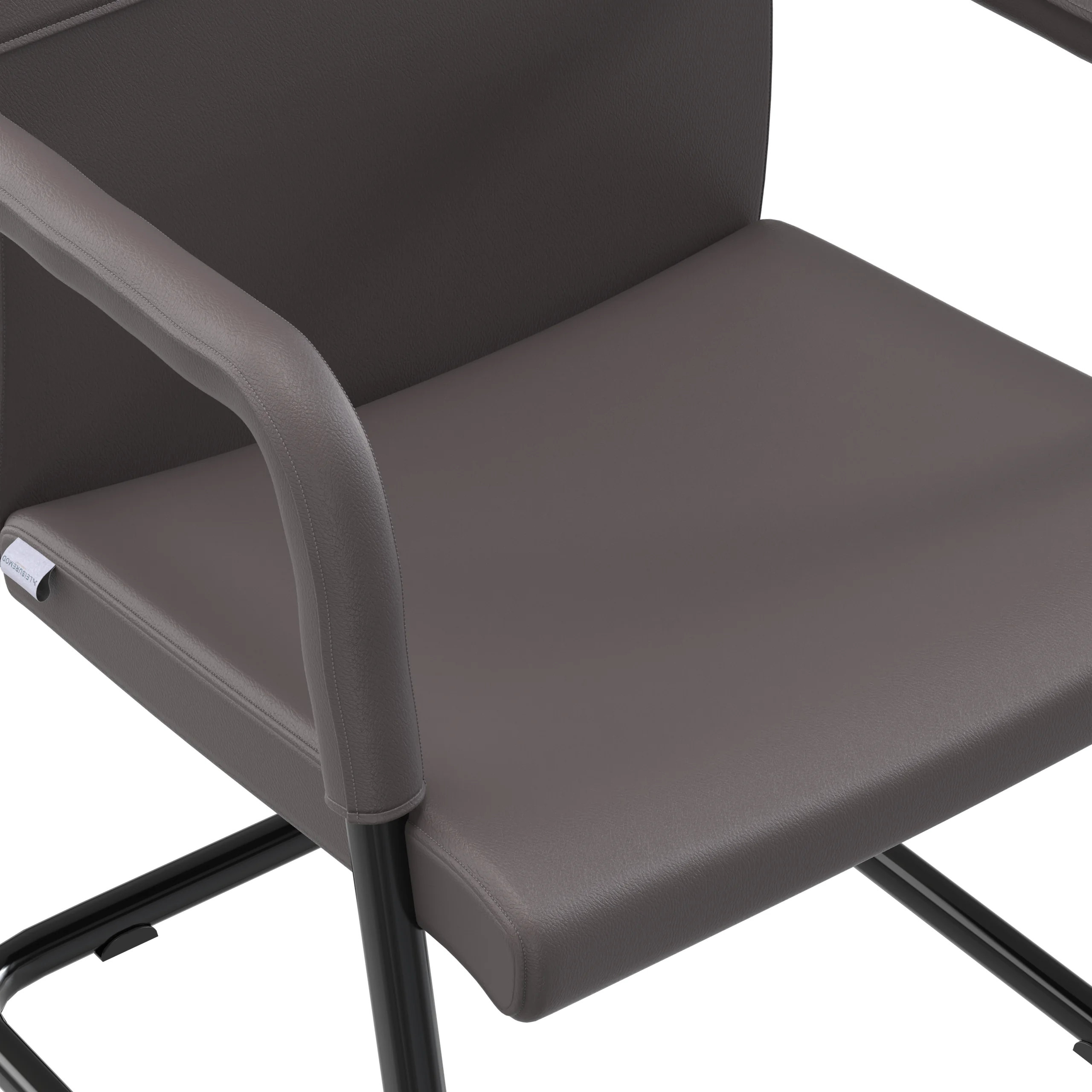 Evander Office Guest Chair in Grey Leather