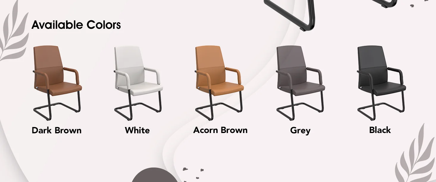 Evander Office Guest Chair in Grey Leather