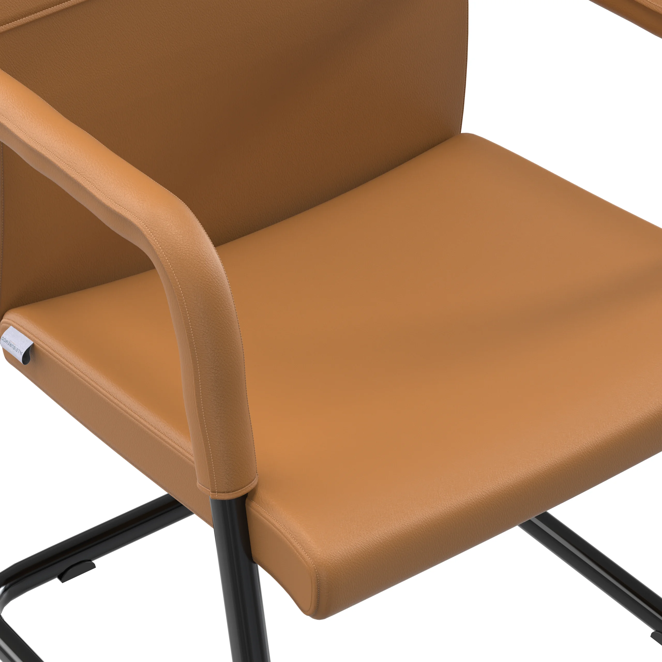 Evander Office Guest Chair in Acorn Brown Leather