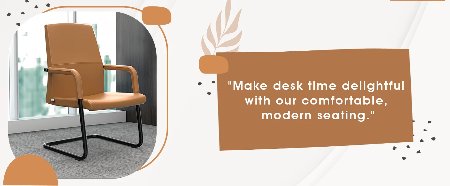 Evander Office Guest Chair in Acorn Brown Leather