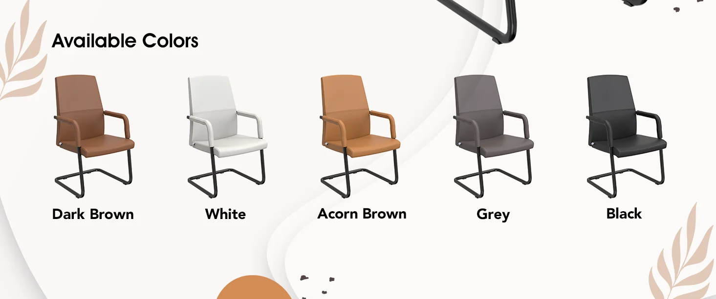 Evander Office Guest Chair in Acorn Brown Leather