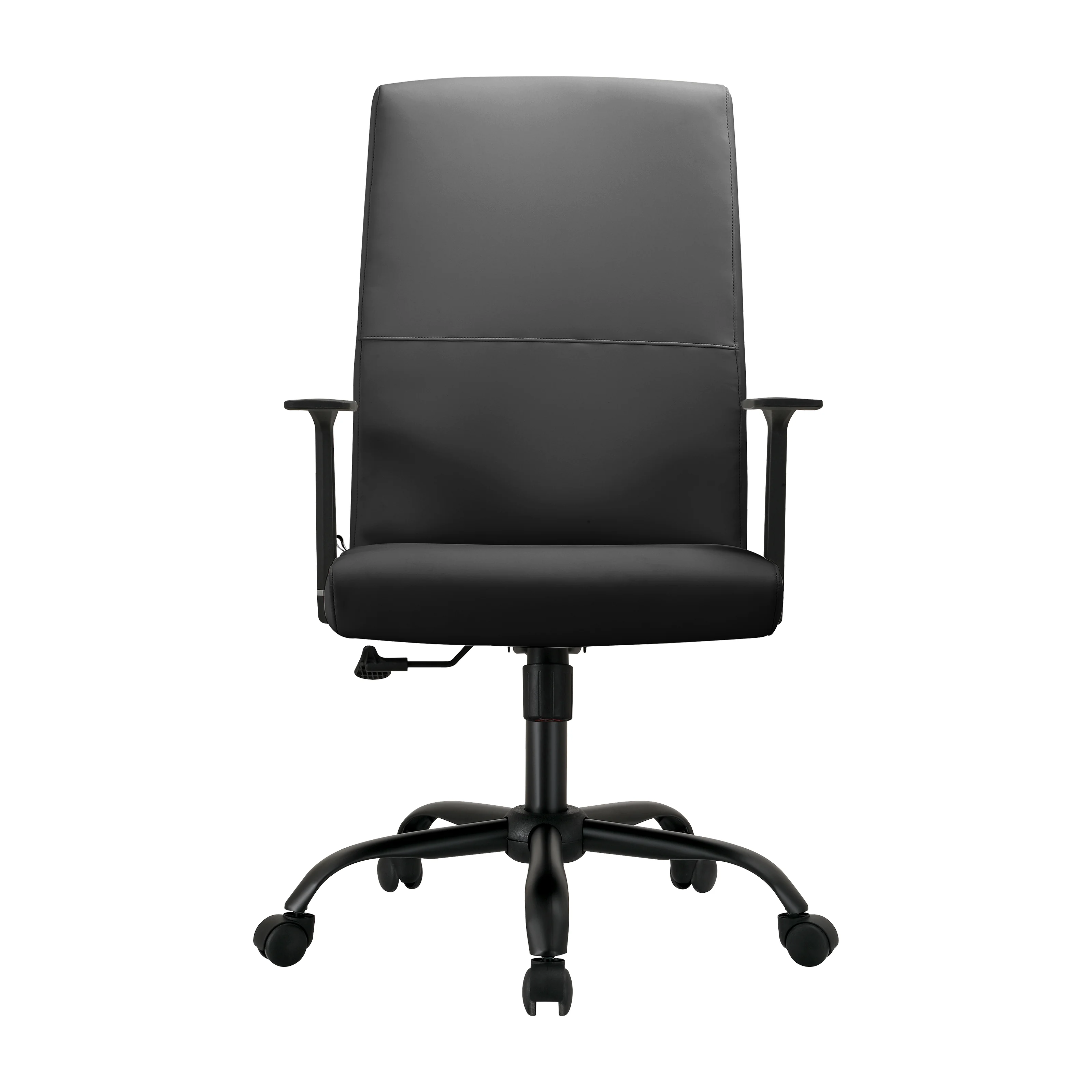 Evander Series Office Guest Chair in Black Leather