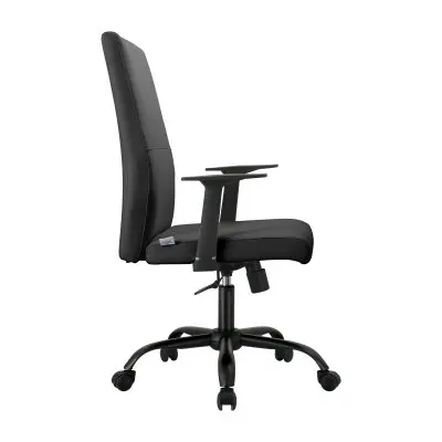 Evander Series Office Guest Chair in Black Leather
