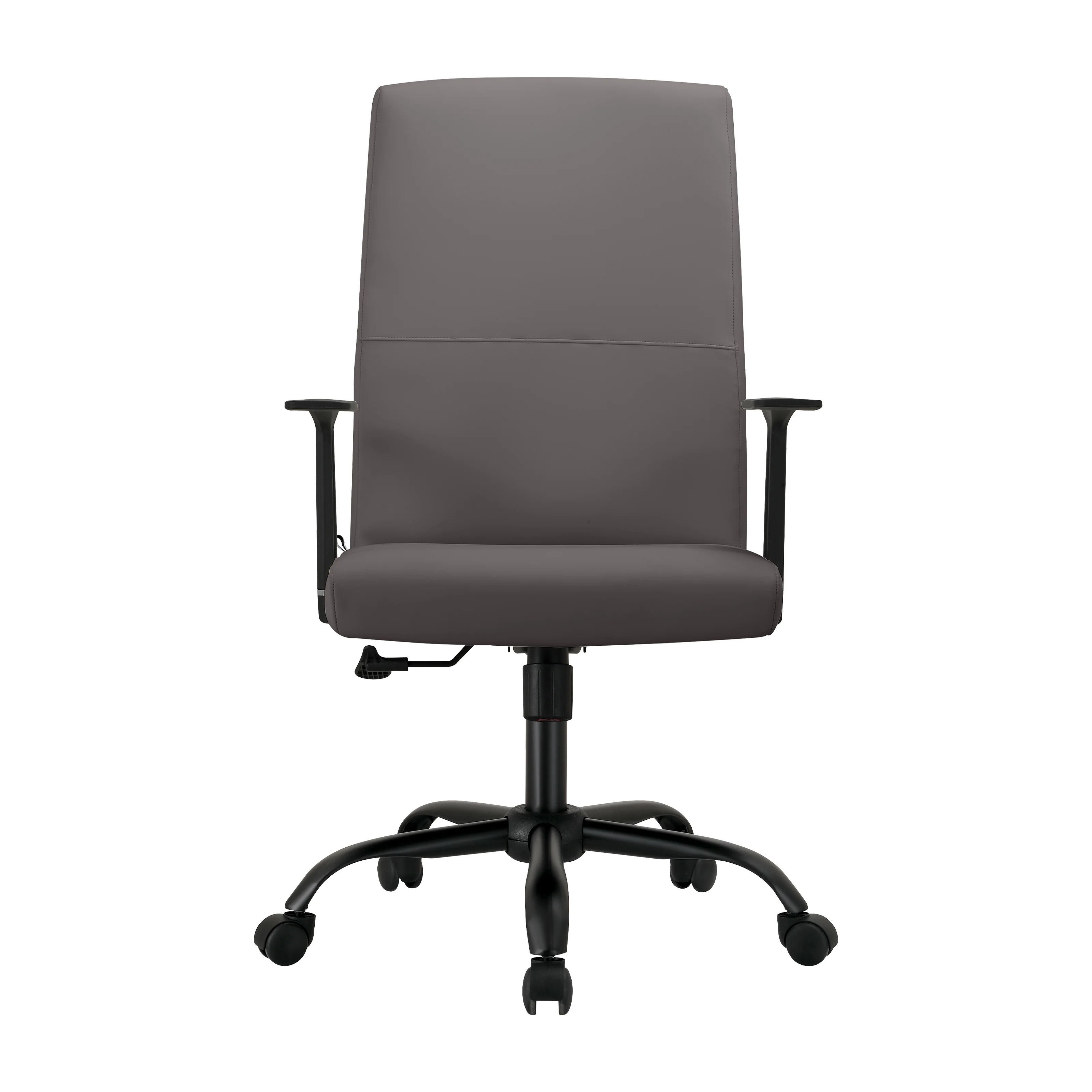 Evander Series Office Guest Chair in Grey Leather