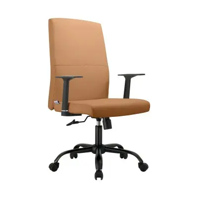 Evander Series Office Guest Chair in Acorn Brown Leather
