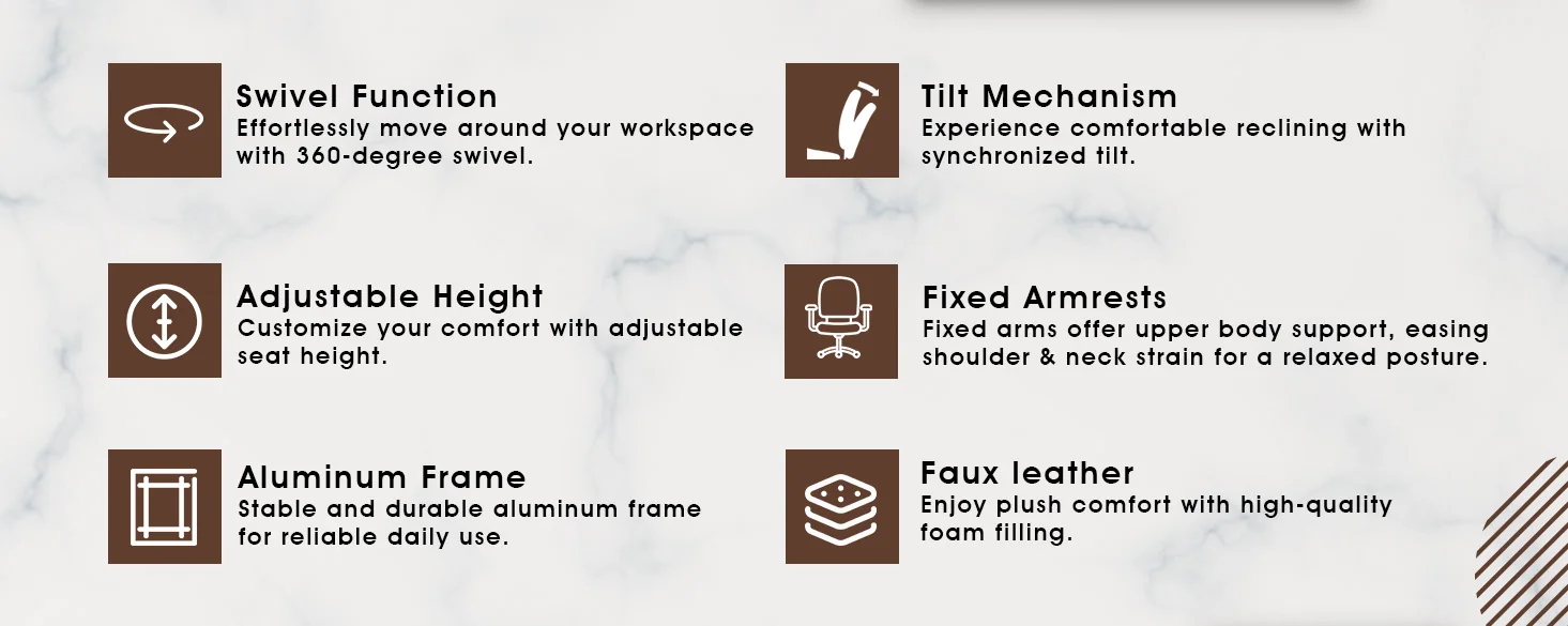 Evander Series Office Chair in Dark Brown Leather