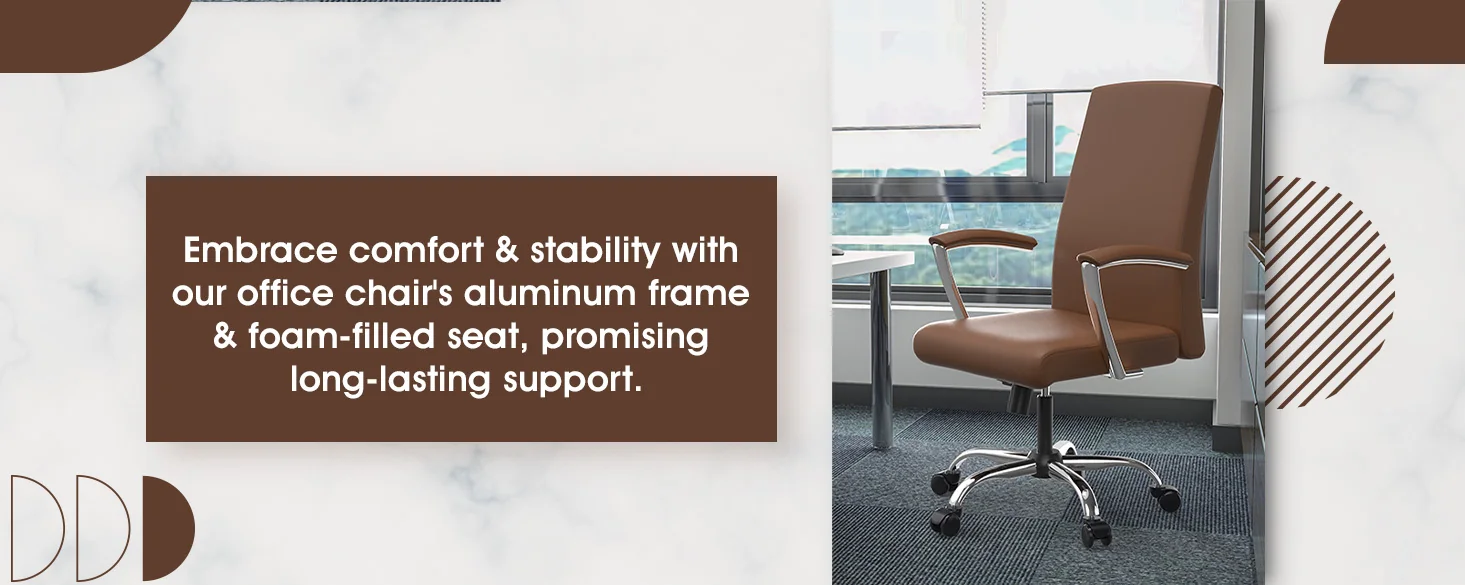 Evander Series Office Chair in Dark Brown Leather