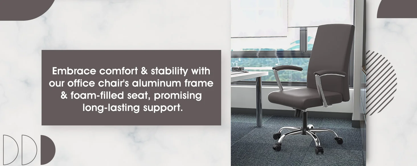 Evander Series Office Chair in Grey Leather