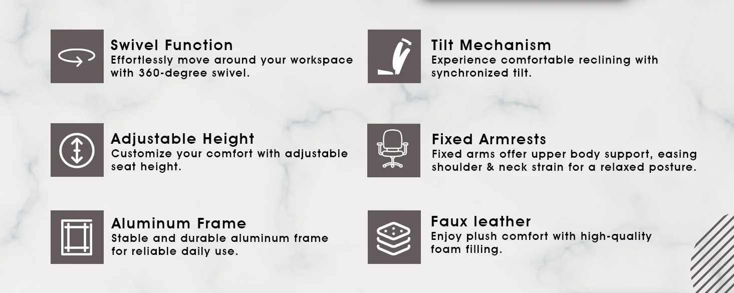 Evander Series Office Chair in Grey Leather