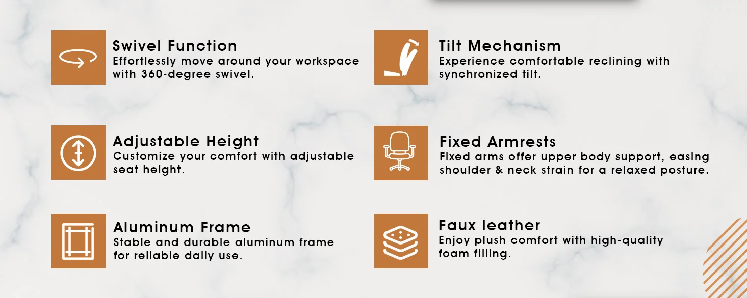 Evander Series Office Chair in Acorn Brown Leather