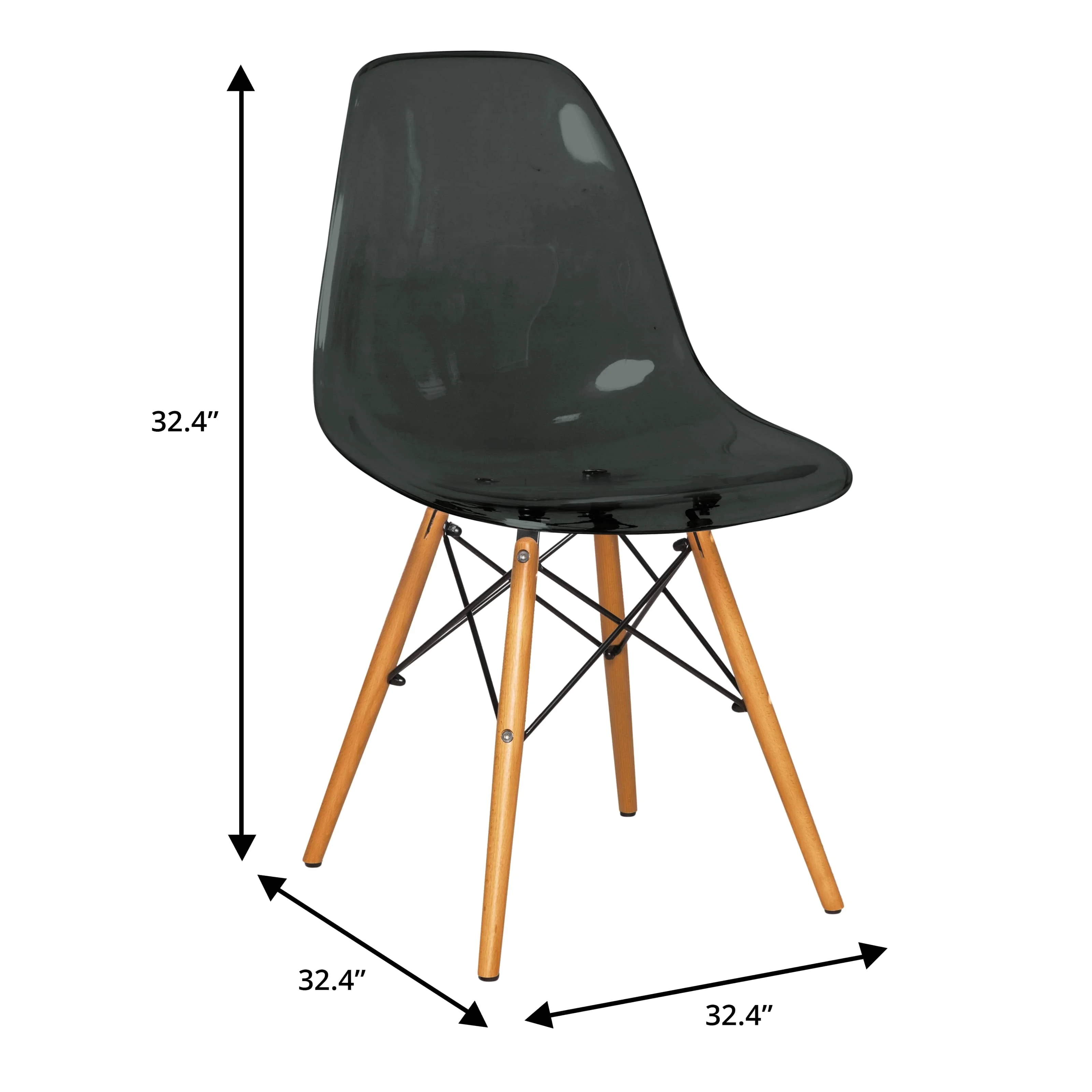 Dover 3-Piece Dining Set with Round White MDF Top Bistro Table and 2 Plastic Chairs in Black