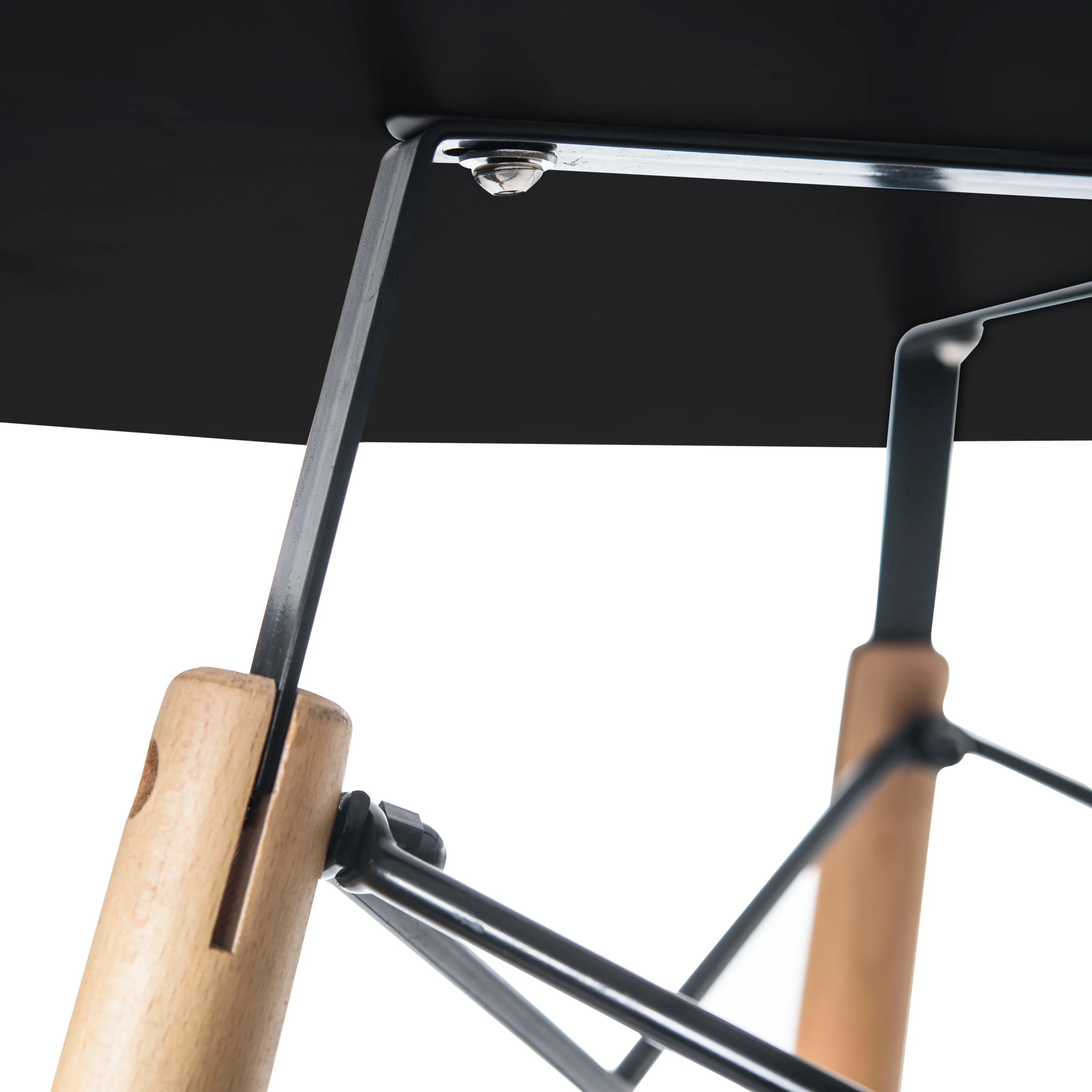 Dover Round Wooden Top Dining Table W/ Natural Wood Eiffel Base