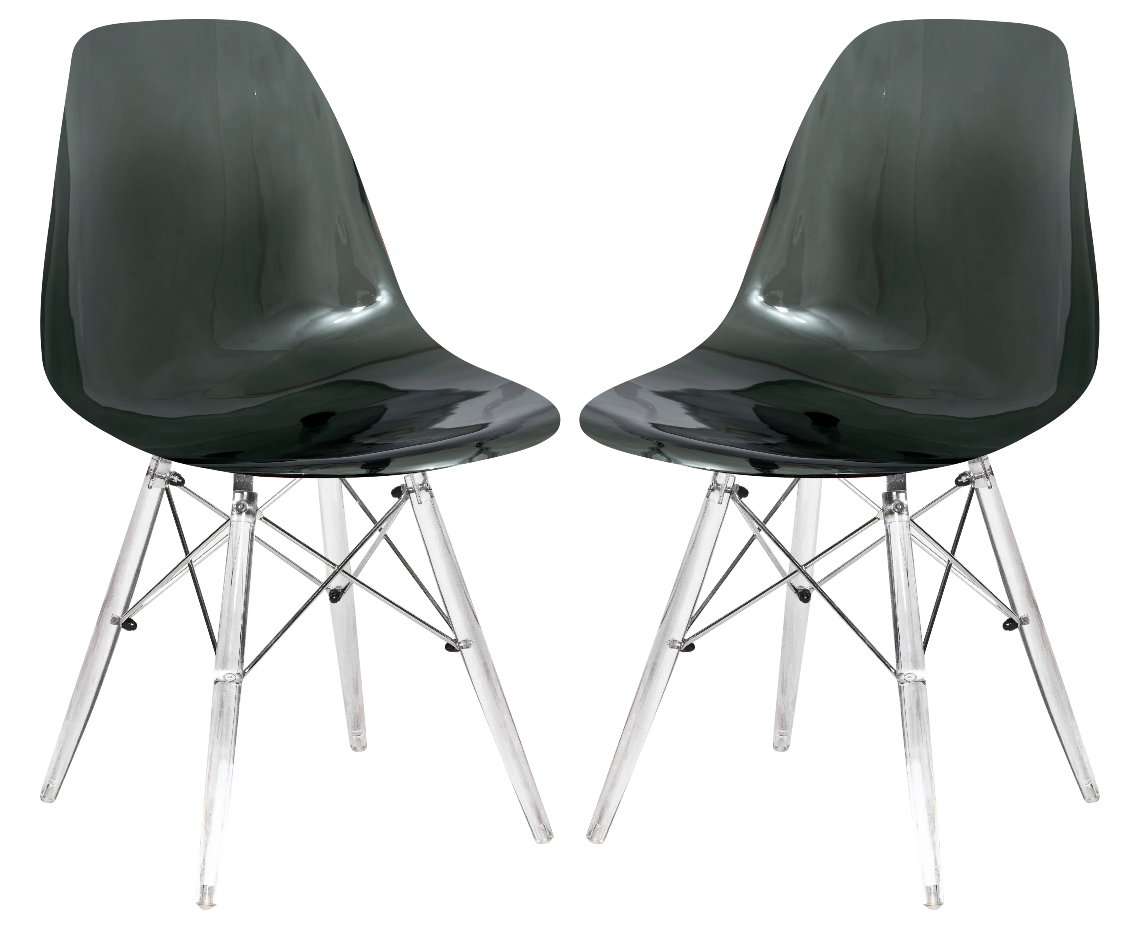 Dover Molded Side Chair with Acrylic Base, Set of 2