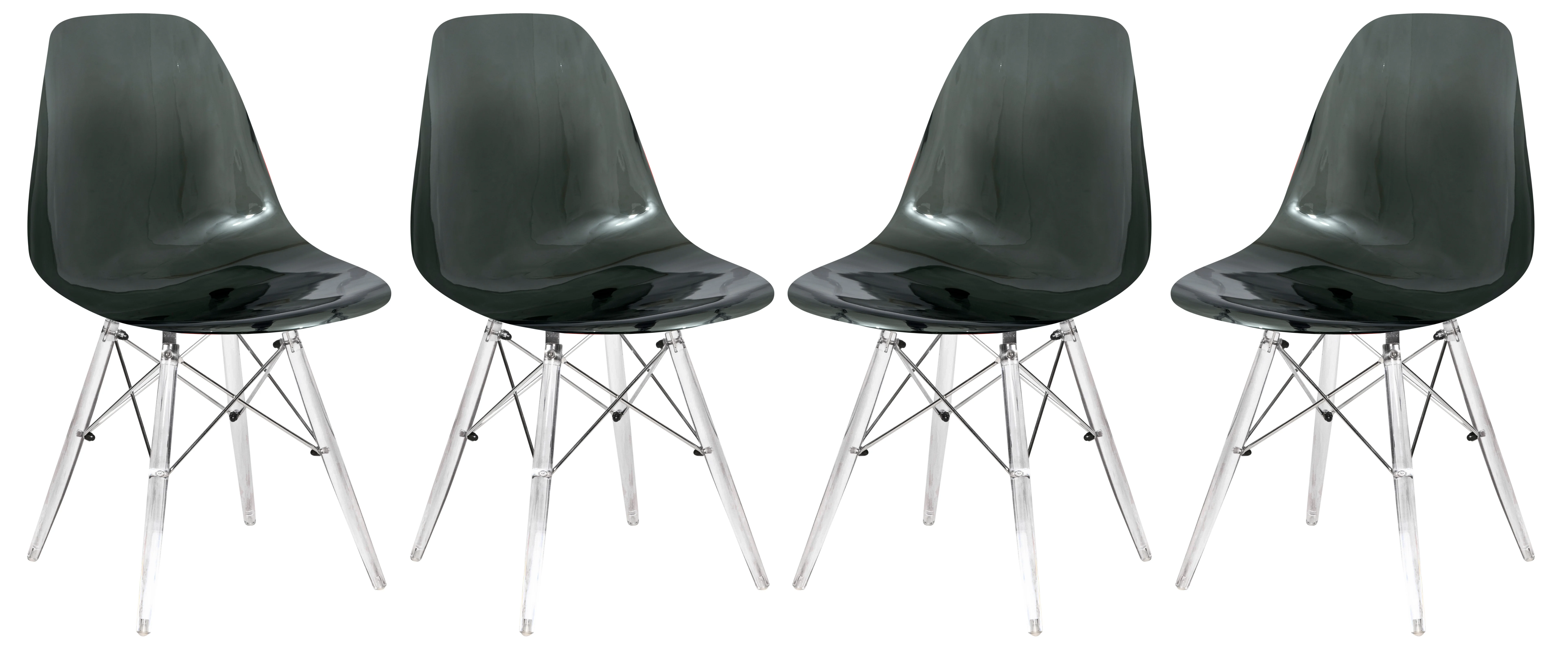Dover Molded Side Chair with Acrylic Base, Set of 4