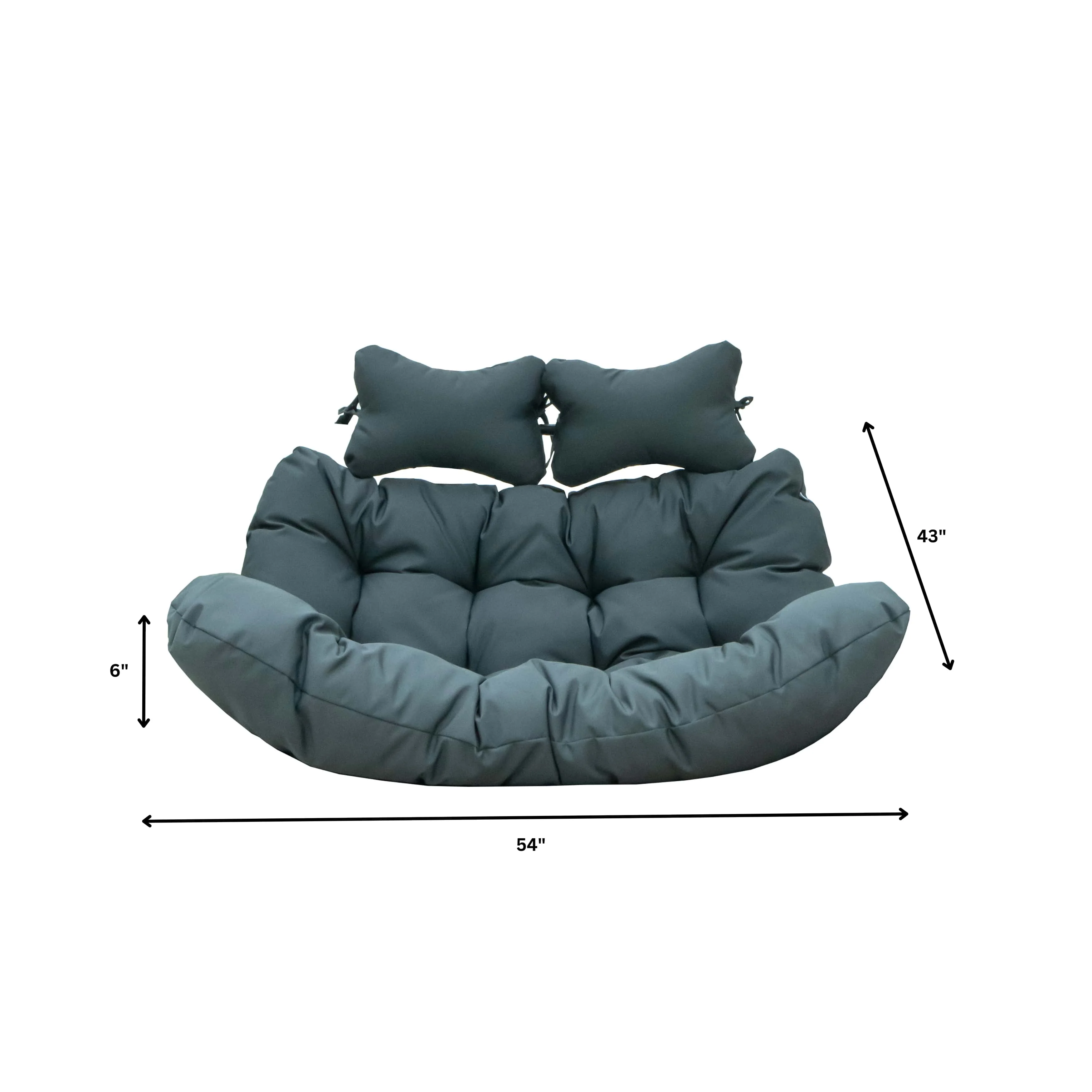 Wicker 2 Person Double Folding Hanging Egg Swing Cushion