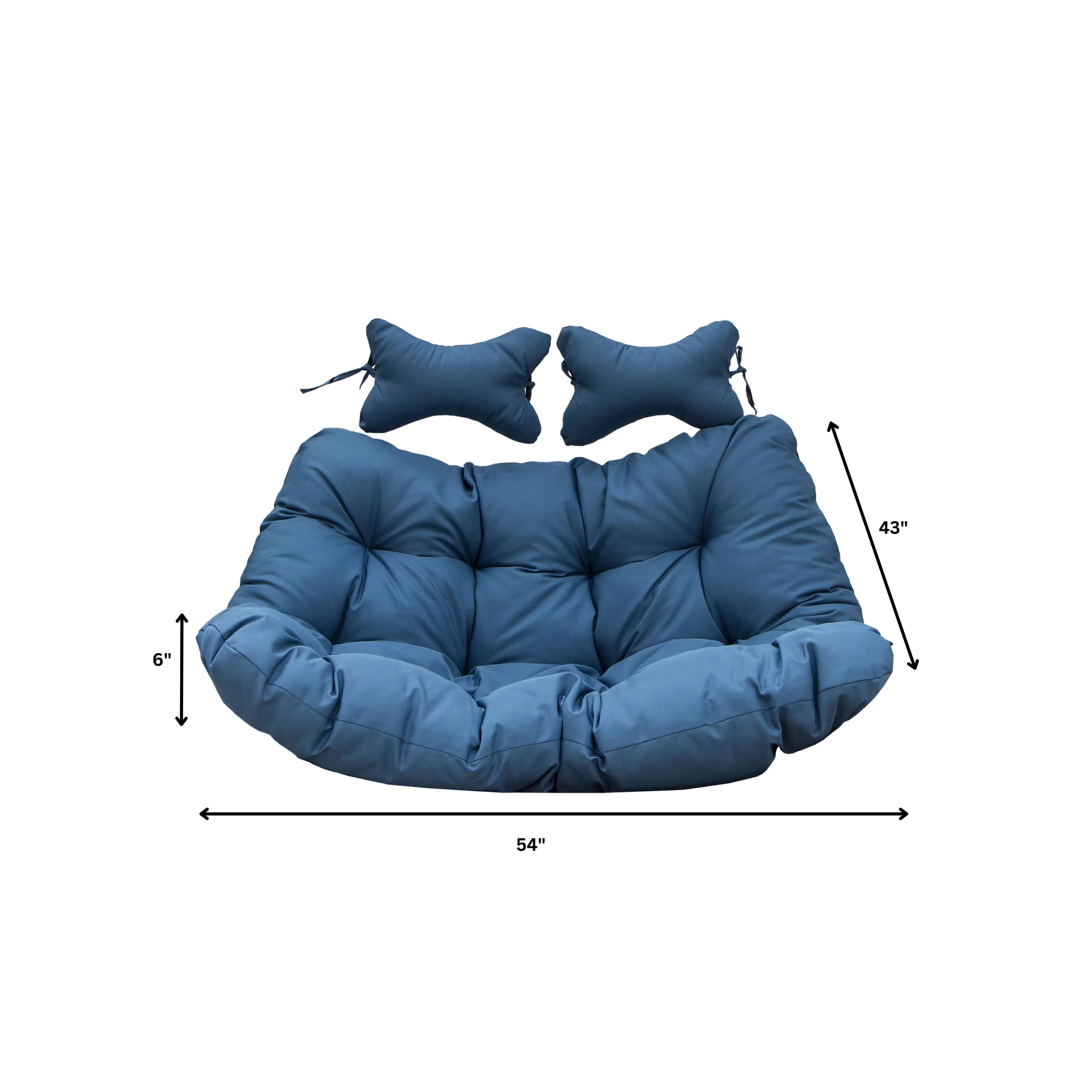 Wicker 2 Person Double Folding Hanging Egg Swing Cushion