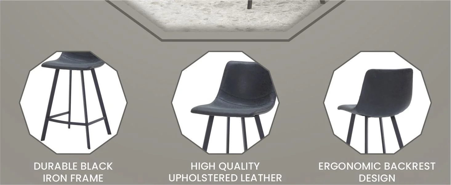 Elland - Counter stool -Charcoal Black