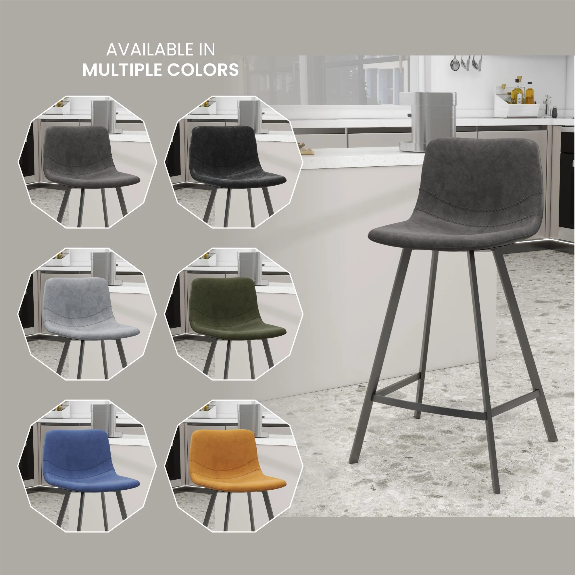 Elland - Counter stool - Grey