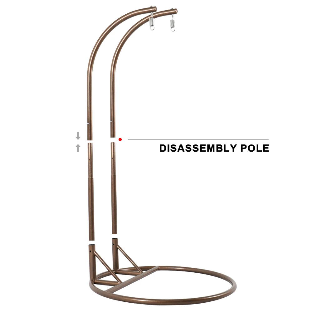 Beige Wicker Hanging 2 person Egg Swing Chair