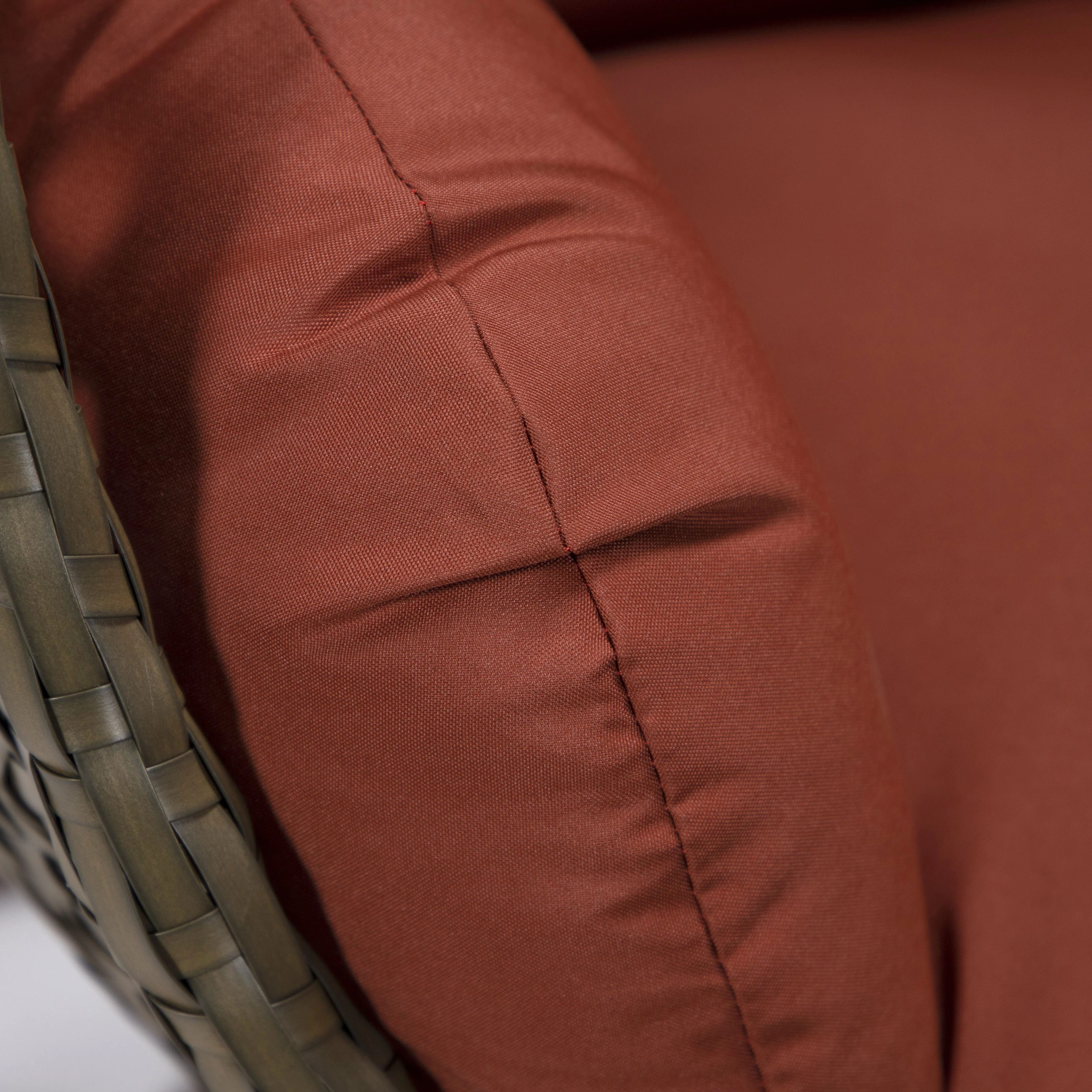 Beige Wicker Hanging Egg Swing Chair