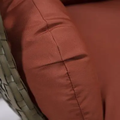 Beige Wicker Hanging Egg Swing Chair