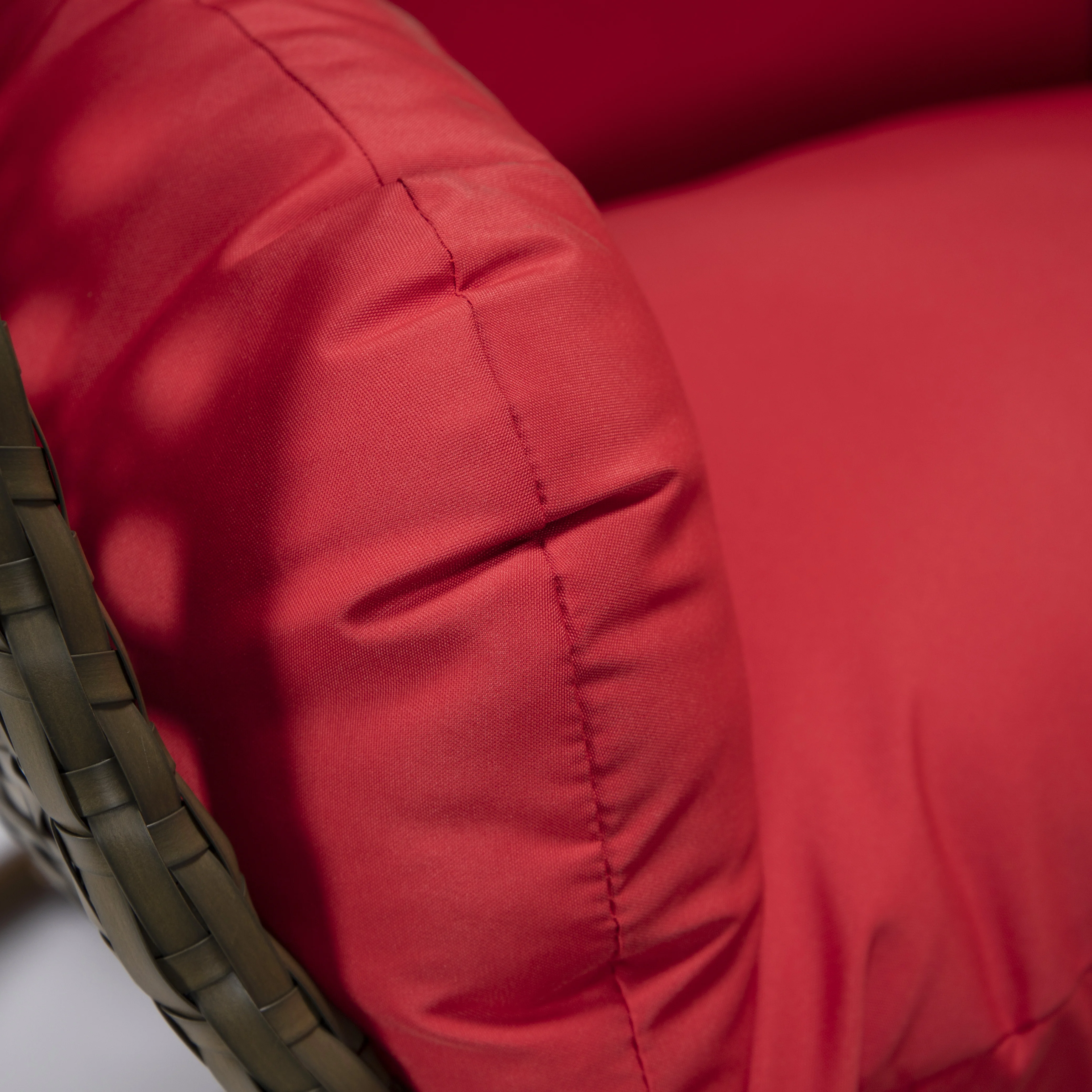 Beige Wicker Hanging Egg Swing Chair